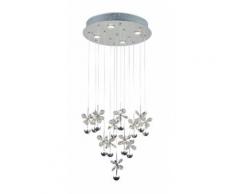 Led-belen-pl10 - plafoniera metallo fiori in cristallo k9 lampada interni led 21 watt gu10 luce