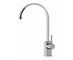 Rubinetto miscelatore lavello fontana cucina VIZIO quadrato con canna alta piatta a U