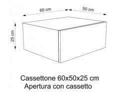 Cassettone Arredo bagno | 60x50x25 cm - Rovere Vintage - Push pull