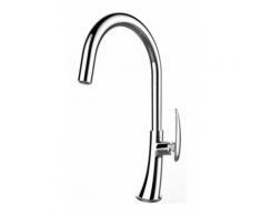 Rubinetto miscelatore lavello fontana cucina monocomando VIZIO canna alta design elegante a U