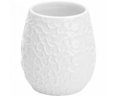 Portaspazzolino in Ceramica Intarsiata Bianco Linea Glam