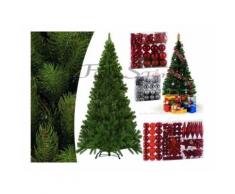 Albero di natale abete artificiale misure diverse e in omaggio 103 addobbi altezza (cm) 240 cm con