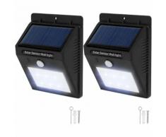 2 lampade LED a muro, a energia solare con sensore di movimento