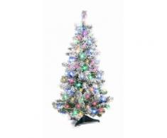 Albero di Natale bianco con 192 luci colorate 120 centimetri