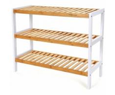Scarpiera scaffali scarpe Portascarpe sgabello Bambù 3 Ripiani Capacità Fino a 9 Paia di Scarpe 70
