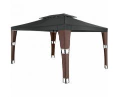 Gazebo da giardino in rattan 3x4m marrone/antracite