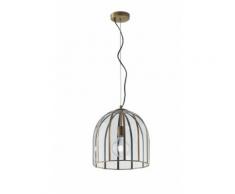 Lampadario a soffitto chester in vetro rifiniture in ottone design vintage una luce dm 30 cm