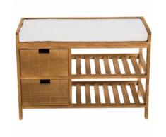 Homcom Panca Contenitore da Ingresso con Cassetti e Ripiani in Legno Chiaro, 69x34x48cm