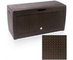 Baule cassapanca contenitore da giardino 310 litri in rattan 119x48x60
