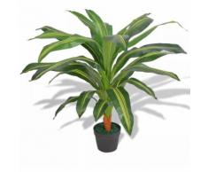 Dracena Pianta Artificiale con Vaso 90 cm Verde