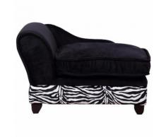PawHut Divano per Animali Domestici con Vano Portaoggetti, Nero e Bianco, 57x34x36cm