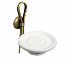 Portasapone in ottone con finitura in bronzo spazzolato e ceramica