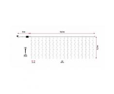 Tenda 3,6 x 1,2 m, 216 led bianco caldo, cavo bianco, con memory controller, luci di natale, tende