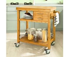 SoBuy Carrello di servizio, Carrelli per cucina ,mensola angolare,in Bambù, FKW26-N