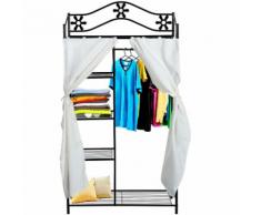 HomCom Armadio Guardaroba Appendiabiti in Ferro, Nero, 84x42x159cm