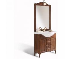 Mobile bagno country cm 85 con piedini, spechiera applique in stile arte povera