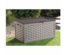 Cassapanca con Seduta Baule Contenitore in Resina da Giardino Esterno Plastica
