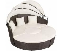 divano prendisole in alluminio e rattan marrone anticato