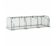 Serra da Giardino per Piante con 3 Porte in Acciaio e PVC 300x100x80cm