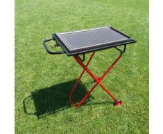 Barbecue a gas pieghevole con ruote e bistecchiera griglia in ghisa 60x40+omaggi