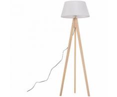 Homcom Lampada da Terra con Treppiede Paralume in Tessuto, Altezza 146 cm, Crema