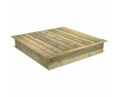 WICKEY Sabbiera in legno con coperchio King Kong 145x145