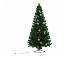 HomCom Albero di Natale in Fibra Ottica con 28 luci LED a forma di Stella 180cm