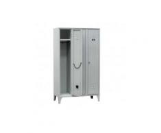 Armadio spogliatoio in metallo, 3 vani, Mis. 1050 L x 350 P x 1800 H mm, serratura a cilindro con