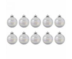 10 PALLINE DI NATALE 6CM IN VETRO IRIDESCENTE ADDOBBI ALBERO