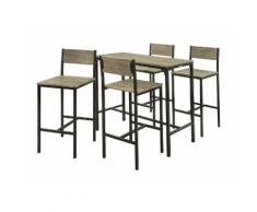 SoBuy Set 5 pezzi Tavolo con 4 sedie alto, Set di mobili da balcone,OGT14