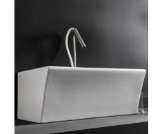 Lavabo in ceramica per installazione sospesa 60x35 utile per bagni piccoli Xilon Block (Senza Foro