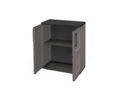 Armadio in plastica 2 ante battenti e 1 ripiano regolabile, mis. 680 L x 370 P x 900 H mm