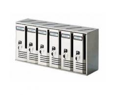 CASSETTA POSTALE CASELLARI BLOCCHIERE 6 elementi colore ARGENTO Alubox