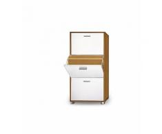 Scarpiera salvaspazio design moderno 115-60-24 cm faggio bianco