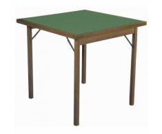 Tavolo Da Gioco Quadrato Pieghevole 80x80 Cm In Legno Panno Verde Del Fabbro Classic