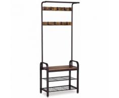 VASAGLE Appendiabiti da Ingresso per Cappotti e Cappelli Scaffale Scarpiera con Ganci Rimovibili 72