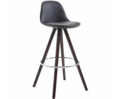 Sgabello Franklin ben imbottito, in similpelle, gambe rotonde color cappuccino, nero CLP
