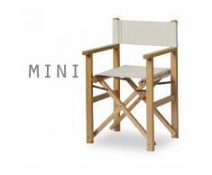 Sedia regista per bambini in legno naturale con tessuto ecrù - Regista P-MC Mini