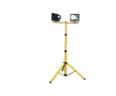 Proiettore faro faretto alogeno doppio 500w 2lampada ip55 treppiede telescopico