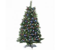 Albero di Natale super folto completo di luci multicolor 1,80 metri