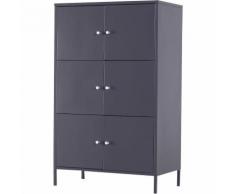 Homcom Armadio Archivio a 3 Ripiani in Metallo Nero 65x36x105cm