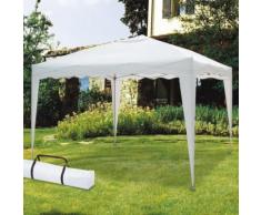 Gazebo Pieghevole con Telo Bianco in Poliestere 3x2m