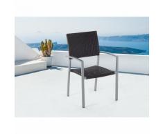 Sedia da giardino in alluminio grigio e rattan TORINO