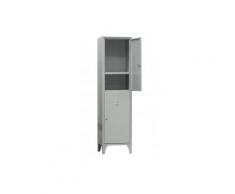Armadio scuola in metallo, 2 vani, Mis. 500 L x 500 P x 1950 H mm, maniglia in metallo