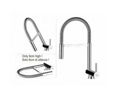 Rubinetto abbattibile miscelatore lavello fontana cucina VIZIO canna abbattibile 6 cm con molla