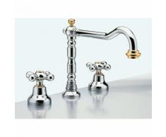 Rubinetto Tre fori lavabo con canna girevole resp old america 124 | Bronzo