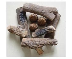 Kit Legni Legnetti Camino Caminetto Bioetanolo Etanolo Decori Ceramica Biocamino