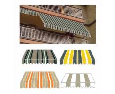 Tenda da Sole a Caduta 300x250 Bracci Avvolgibile da Balcone Braccetti Ringhiera Arancione