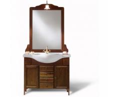 Mobile bagno country cm 105 con specchiera e applique antichizzato