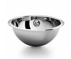 Lavabo da incasso Lineabeta tondo in acciaio inox con bordo piatto diametro 33 cm